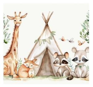 Lampă de masă pentru copii KIDS ROOM 1xE27/60W/230V, diametru 18 cm, cu animale