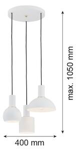 Lustră pe cablu SINES 3xE27/15W/230V albă Argon 1468