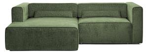 Colțar Extensibil 3 locuri ZANETTO, cu ladă de depozitare, 240x157x70 cm, Verde-Onyx / Stanga