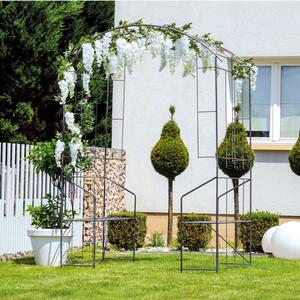 Pergolă grădină, metalică cu 2 banchete