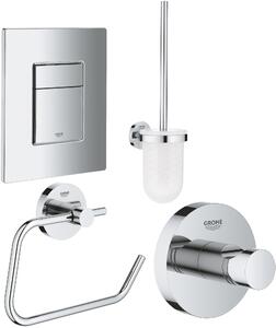 Set buton de spălare Grohe Skate 38732000, perie de toaletă Grohe Essentials 40374001, 40689001, 40364001