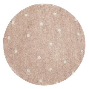 Covor pentru copii roz deschis lavabil/țesut manual din bumbac ø140 cm Round Dot Rose – Lorena Canals