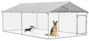 PawHut Cusca Caini Exterior, Spațiu Generos 4x2,3x1,5m, Ideal pentru Siguranța Animalelor | Aosom Romania