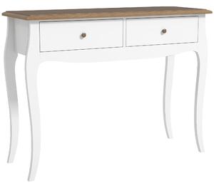 HOMCOM Masă Consolă Modernă cu 2 Sertare, Consolă de Intrare din MDF și PAL, 100x35x76,5 cm, Alb | Aosom Romania