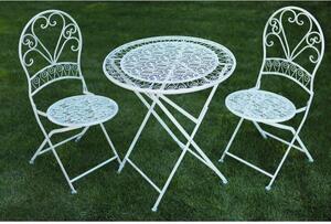 Set mobilier de grădină metalic - masă și 2 scaune, albastru deschis antichizat