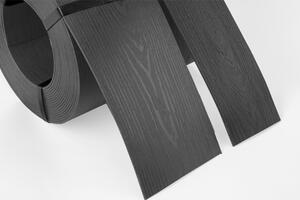 Bandă separatoare de gazon cu efect de lemn 10m x 13cm x 2,8mm, gri