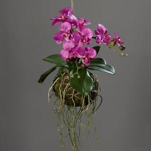 Aranjament orhidee artificiala mov cu sfoara - 43 cm