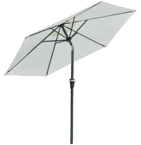 Outsunny Umbrelă de Grădină Reglabilă, din Oțel, Alb Crem, Φ230cm | Aosom Romania