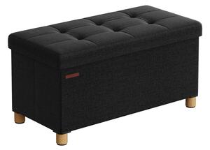 Bancheta de depozitare Otoman Songmics Negru 76x38x40 cm