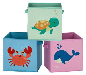 Set 3 cuburi depozitare jucarii copii Songmics Galben 30x30x30 cm