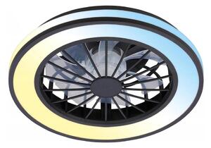 Brilo - Ventilator de tavan LED dimabil VENTURO LED/24W/230V 3000-6500K negru+telecomandă