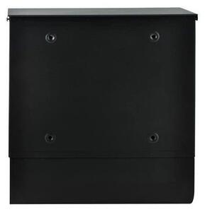 Cutie postala cu suport pentru ziare, 2 chei, de exterior, 33x30x8.5 cm, metal, negru