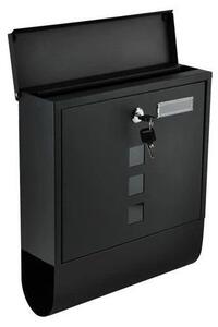 Cutie postala cu suport pentru ziare, 2 chei, de exterior, 33x30x8.5 cm, metal, negru