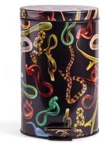 Seletti - Snakes Toiletpaper Home Dustbin Ø25xH39,5 Negru/Multicolor