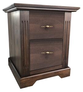 Noptieră lemn masiv nuc Preston 2 sertare, 50 × 39.5 × 51.5 cm