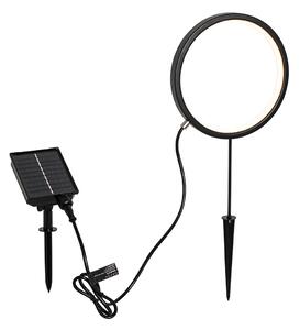 Lampă cu vârf negru 50 cm incluzând LED reîncărcabil și solar IP65 - Adalind