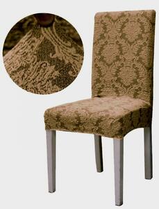 Set 6 huse elastice pentru scaune, model Jacquard, Maro deschis