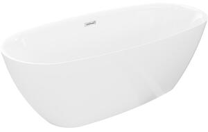 Mexen Luvo Slim, cadă de baie independentă 170 × 75 cm, alb lucios, preaplin cromat, 52801707500-01
