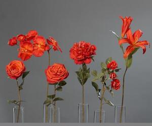 Set x6 flori artificiale portocalii - 64 cm
