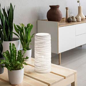 Fabas Luce Lampă de masă Marbella din ceramică, H=25 cm, Alb, Camera de zi / sufragerie, Ceramică, Modern