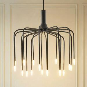Lucande Lampă suspendată LED Ariadne, Ø57 cm, negru mat, 20 de becuri, reglabil, Negru, Camera de zi / sufragerie, Metal, Modern