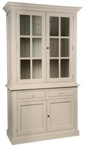 Bibliotecă lemn masiv Heritage 2 uși și 2 sertare, 129 × 48 × 222 cm