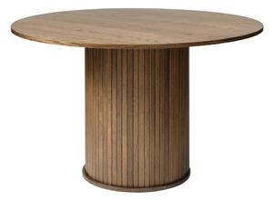 Masă de dining rotundă cu aspect de lemn de stejar ø 120 cm Nola – Unique Furniture