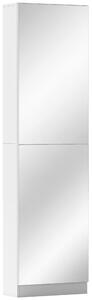 HOMCOM Dulap pentru Pantofi cu Oglindă, Uși Reversibile cu 5 Rafturi din Material Textil, 50 x 20 x 180 cm, Alb | Aosom Romania