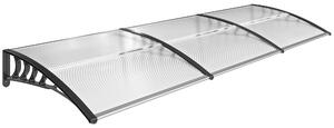 Outsunny Copertina pentru exterior, curbata cu suruburi si buloane incluse, copertina din policarbonat, PP si aluminiu, 295x90x23.5cm