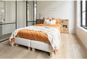 Cuvertură crem din bumbac pentru pat dublu 250x260 cm Sahara - Tiseco Home Studio