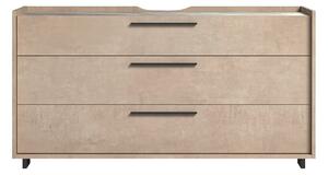 Comodă lemn masiv Sable cu 3 sertare, 150 × 51 × 78 cm