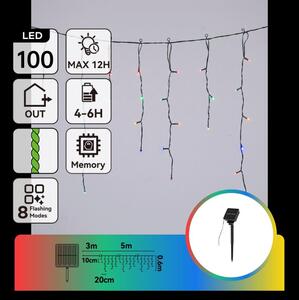Aigostar - Ghirlandă de Crăciun solară cu 100 LED-uri/8 funcții, 8 m, 800 mAh, IP65, multicoloră