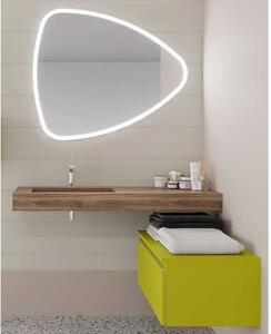 Set lemn masiv alb Mobilier Baie Suspendat Giulia Asimetric Mat Lavoar HPL Bleu