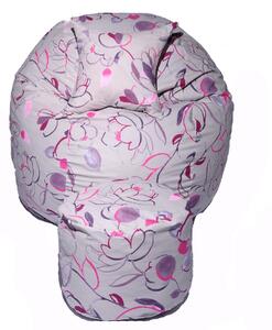 Set Fotoliu King Size cu Otoman (suport picioare) si Perna, Material Textil - Flower Buds