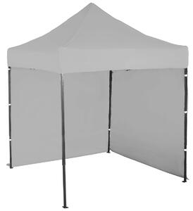 Pavilion de grădină 2x2m – din oțel, 2 pereţi laterali, Gri / antracit