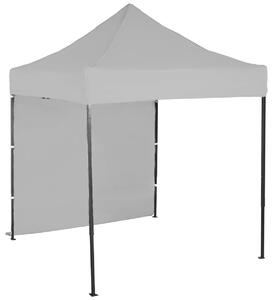 Pavilion de grădină 2x2m – din oțel, 1 perete lateral, Gri / antracit