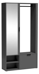 Set hol MILO UNI, gri grafit, PAL laminat/metal, 100x33x189.4 cm