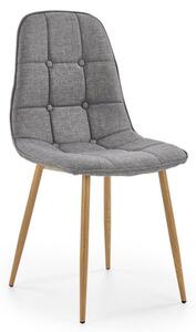 Scaun K316, gri/stejar, stofa clasica/metal, 44x56x87 cm