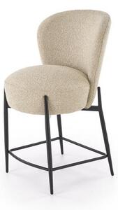 Scaun bar H126, bej/negru, stofa/metal, 57x61x95 cm