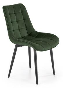 Scaun K580, verde inchis - HLR 57, stofa catifelata/otel, 51x61x85 cm