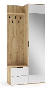 Mobiler hol CORAL, stejar auriu/alb, PAL laminat, 100x45x203 cm