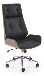 Scaun birou WEBSTER, nuc/negru, piele ecologica/placaj indoit, 60x65x1