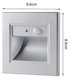 Brilagi - Lampă LED pentru scări STEP LIGHT cu senzor, 1,5 W, 230 V, IP44, argintiu