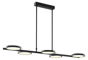 Lampă suspendată modernă neagră cu LED în 3 trepte reglabilă 5 lumini - Vivé