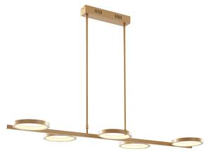 Lampă suspendată modernă cu LED în 3 trepte, reglabilă auriu, 5 lumini - Vivé