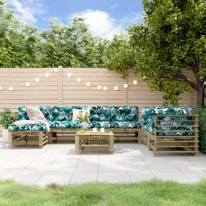Set mobilier relaxare de grădină, 8 piese, lemn de pin tratat