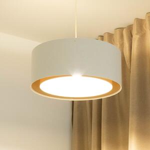 Maco Design Lampă suspendată Boho, crem/bej, Ø 50 cm, înălțime 20 iută, reglabil, Bej, Camera de zi / sufragerie, Țesătură / Textil