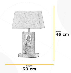 Miriel lampă de masă, înălțime 46 cm, textil, lemn