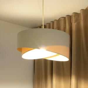 Maco Design Lampă suspendată Boho, crem/bej, Ø 50 cm, înălțime 23 in, reglabil, Bej, Camera de zi / sufragerie, Țesătură / Textil