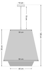 Sensei doblo lampă suspendată, crem/verde, Ø 50 cm, textil